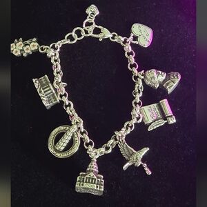 Brighton State Washintong DC Silver Charm Bracelet Hot Sell Women's Bracelets 7"